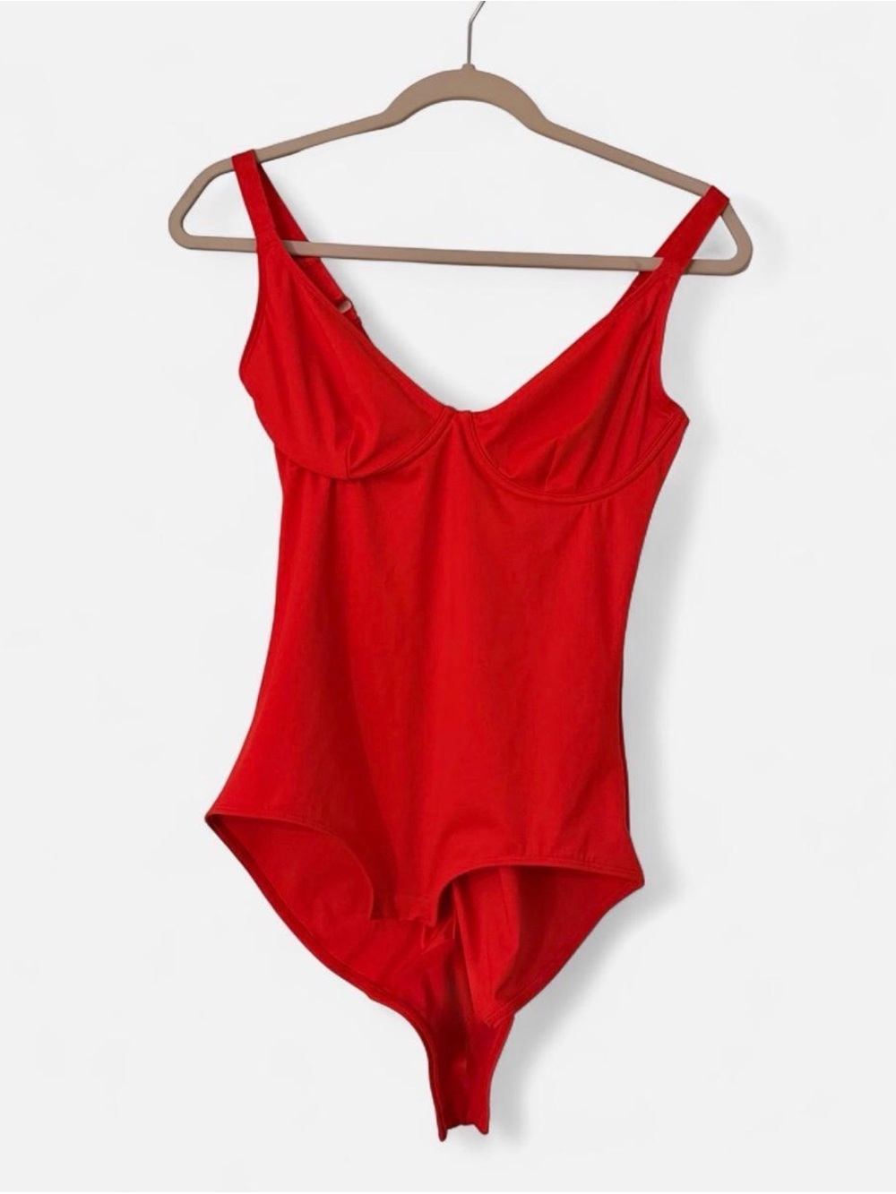 FeelinGirl Red Underwire Bodysuit Shapewear Size Small | Adjustable Straps
